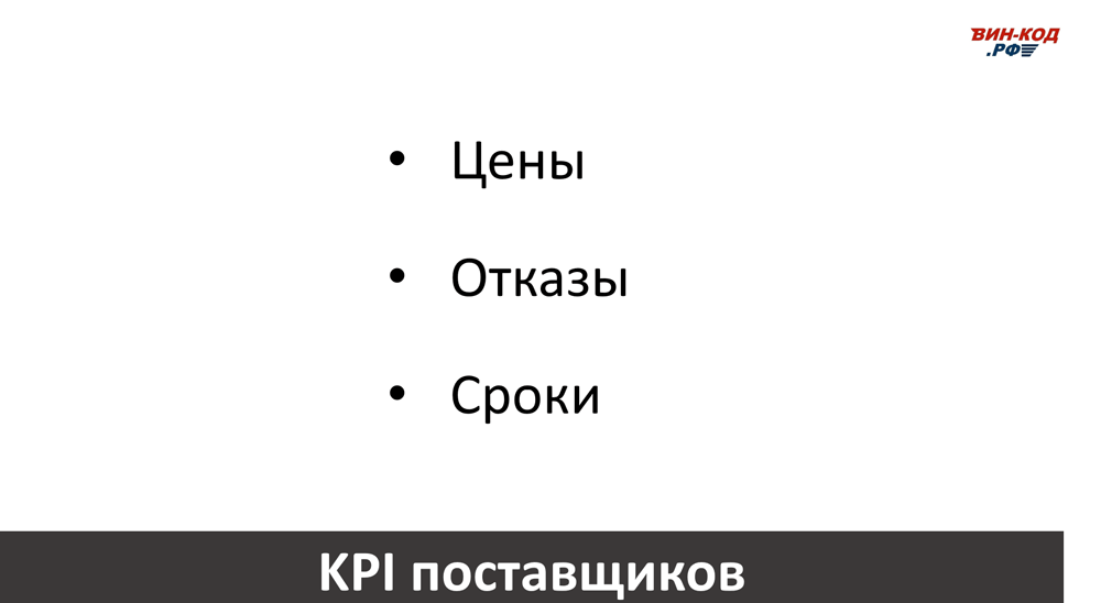 Основные KPI поставщиков в Омске